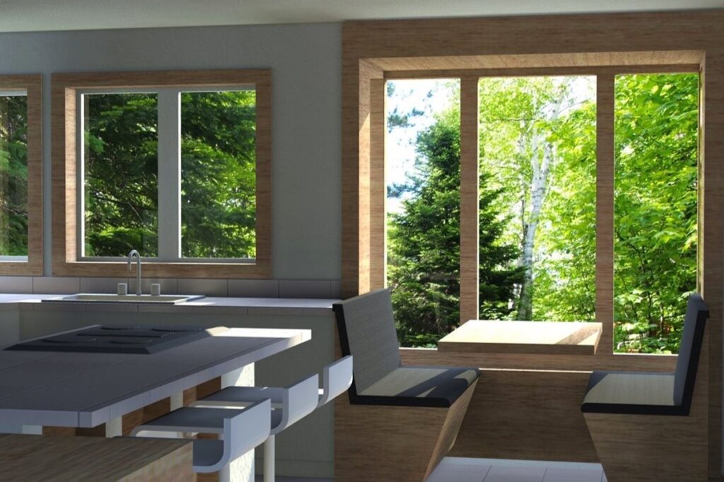 kitchen with the banquette