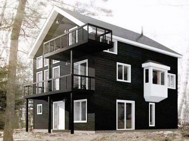 house front side asymmetric sketch