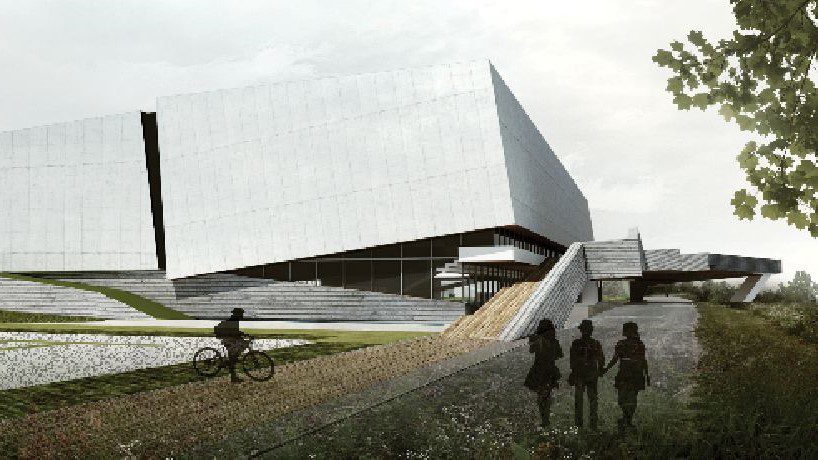 Soccer complex side entry full view