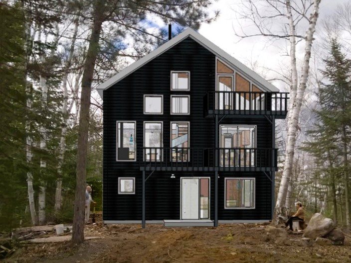 house in the forest facade sketch