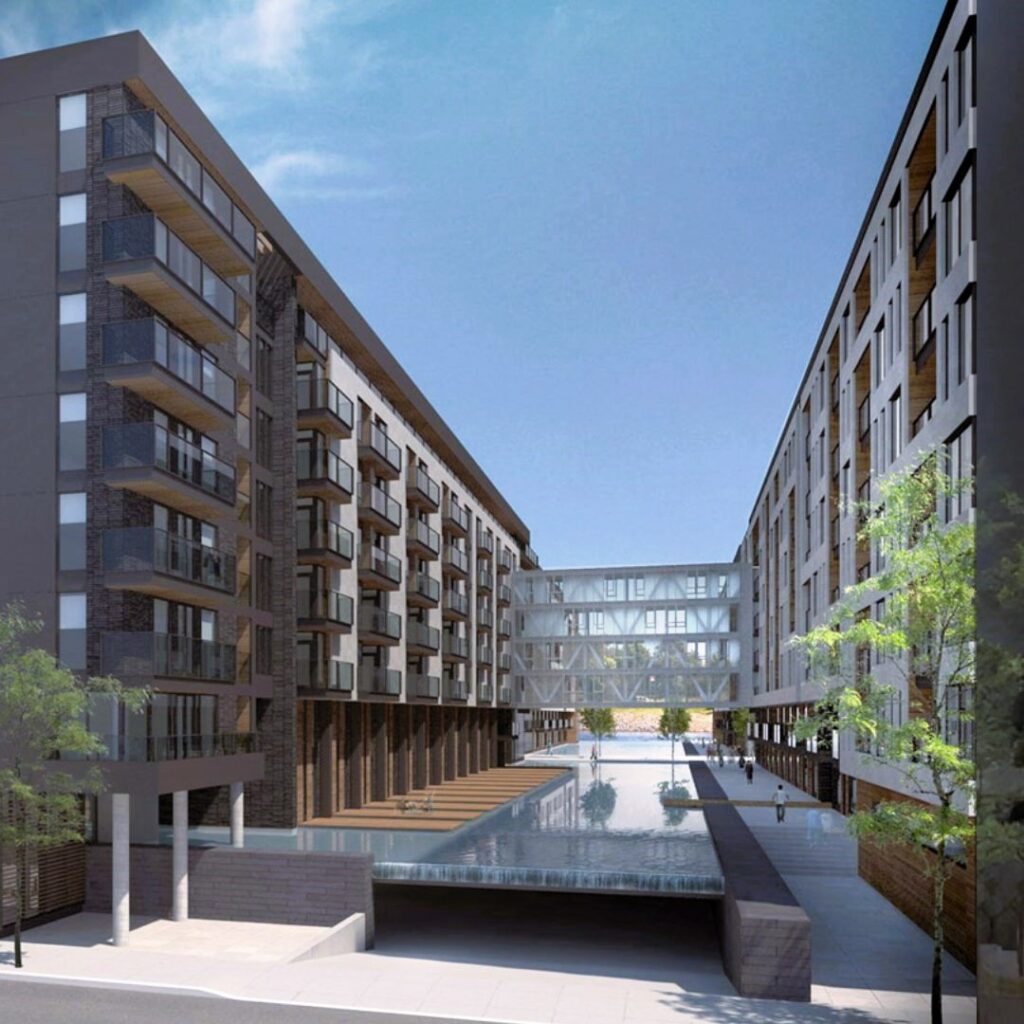 front view with the parking ramps